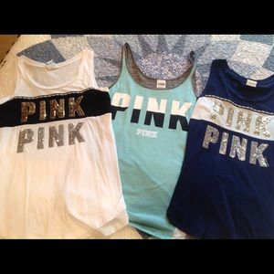 🔥Three Victoria's Secret Pink Sleeveless Tops🔥